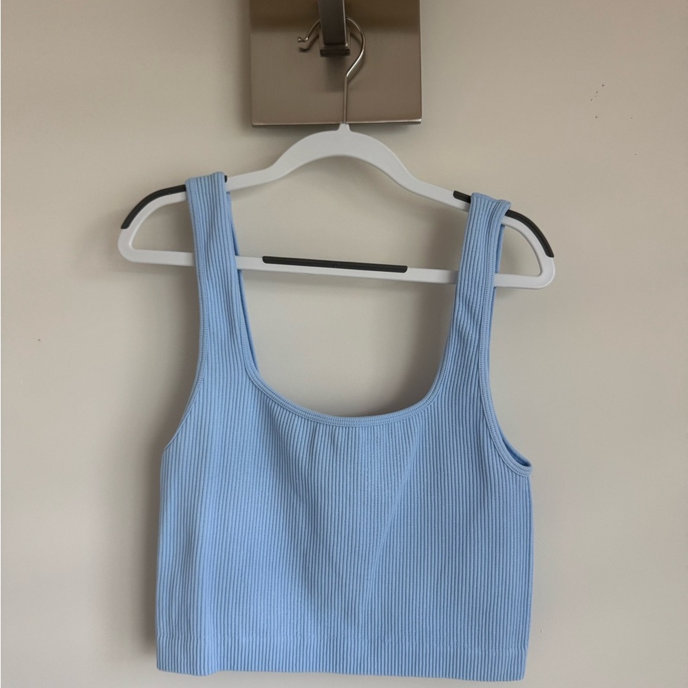 Light Blue Ribbed Zara Tank